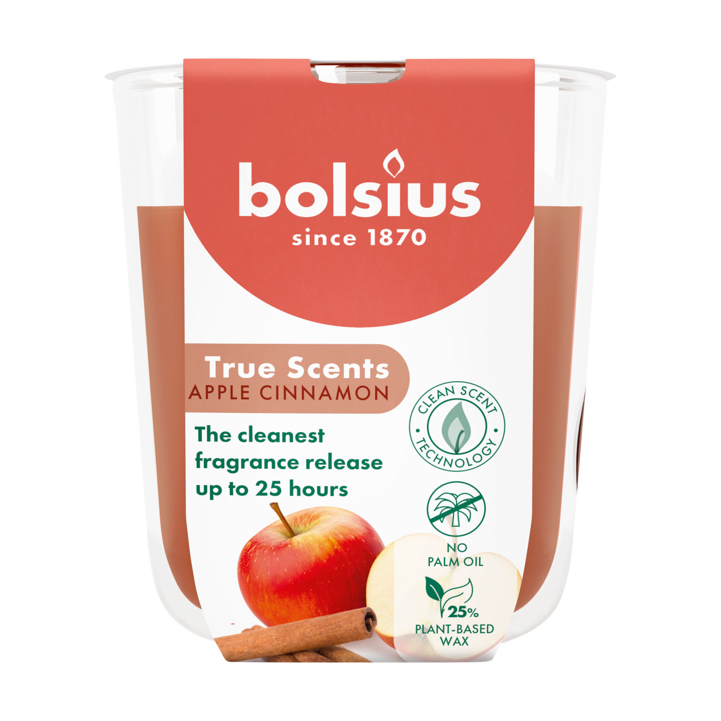 Ароматична свічка в склянці Bolsius True Scents Apple Cinnamon, 80*73 мм
Ароматична свічка в склянці Bolsius True Scents Apple Cinnamon, 80*73 мм