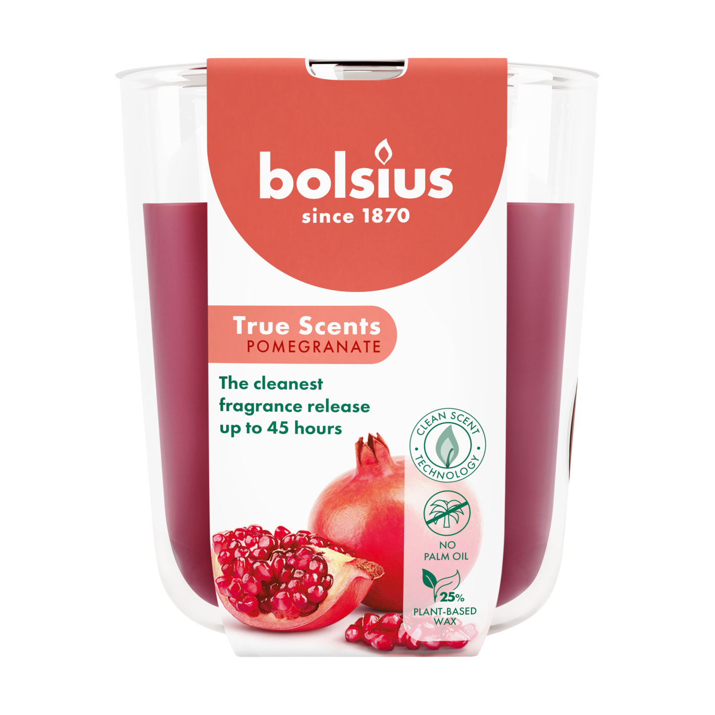 Ароматична свічка в склянці Bolsius True Scents Pomegranate, 97*85 мм
Ароматична свічка в склянці Bolsius True Scents Pomegranate, 97*85 мм