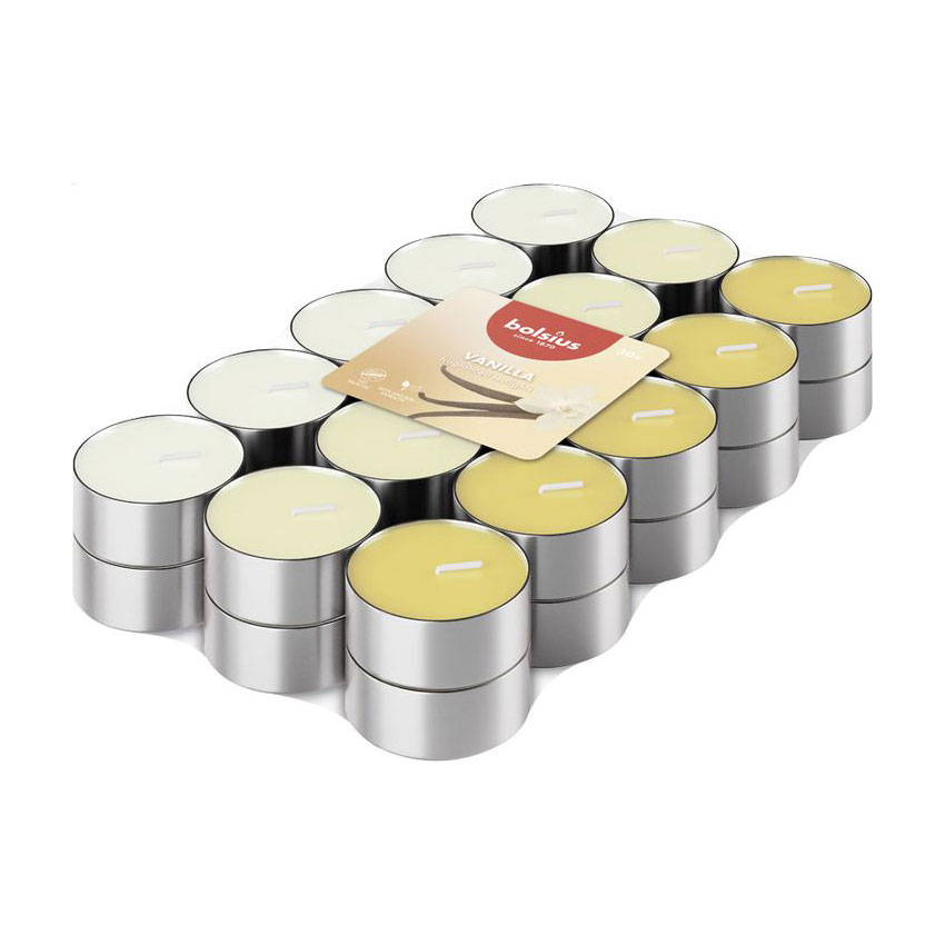 Набір чайних свічок Bolsius Tealights 3.5h Vanilla, 30 шт
Набір чайних свічок Bolsius Tealights 3.5h Vanilla, 30 шт