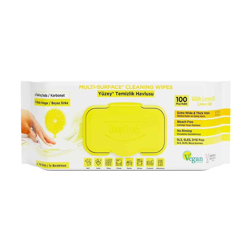 Вологі серветки для очищення поверхонь Deep Fresh Лимон, 100 шт
Вологі серветки для очищення поверхонь Deep Fresh Лимон, 100 шт
