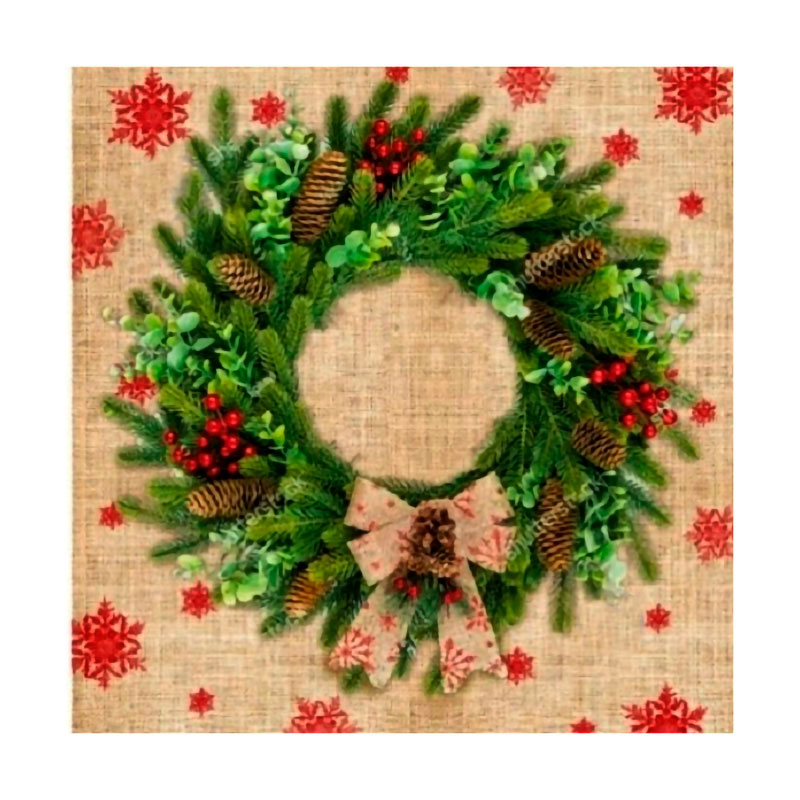 Серветки новорічні паперові Silken Різдвяний віночок, 3 шарові, 33*33 см, 18 шт
Серветки новорічні паперові Silken Різдвяний віночок, 3 шарові, 33*33 см, 18 шт