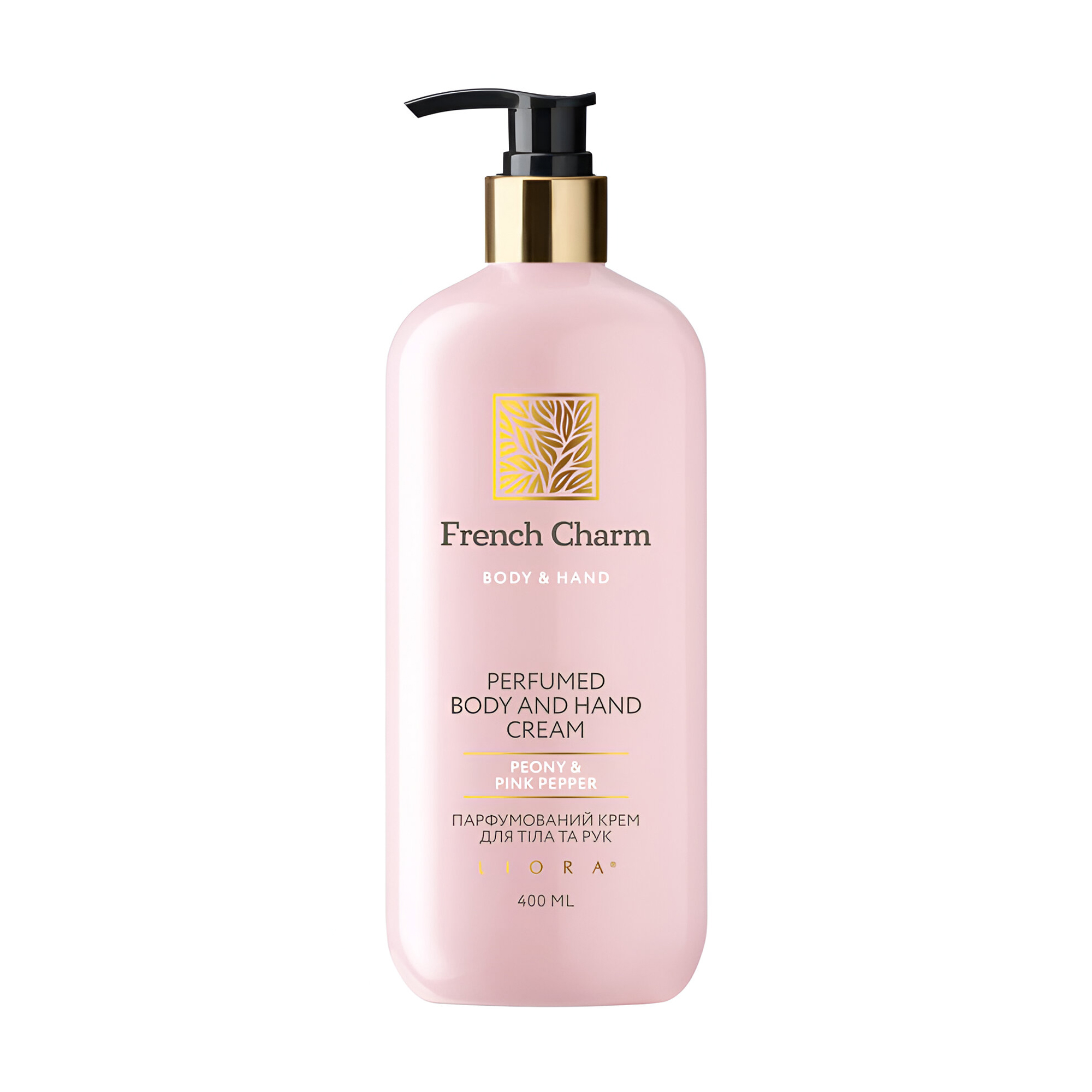 Парфумований крем для рук та тіла Liora French Charm Perfumed Body and Hand Cream, Peony & Pink Pepper, 400 мл
Парфумований крем для рук та тіла Liora French Charm Perfumed Body and Hand Cream, Peony & Pink Pepper, 400 мл