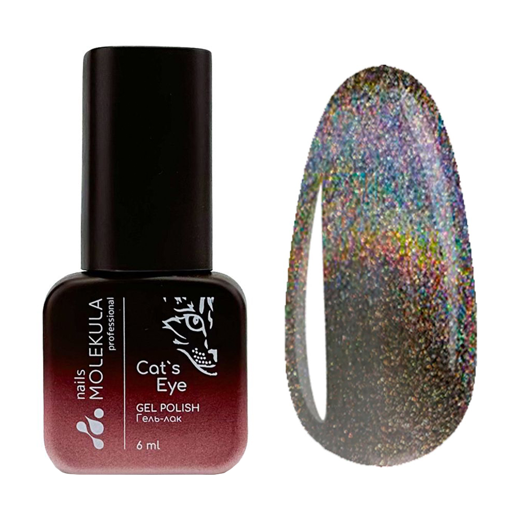 Гель-лак для нігтів Nails Molekula Professional Holographic Cat's Eye Gel Polish, HC03, 6 мл
Гель-лак для нігтів Nails Molekula Professional Holographic Cat's Eye Gel Polish, HC03, 6 мл