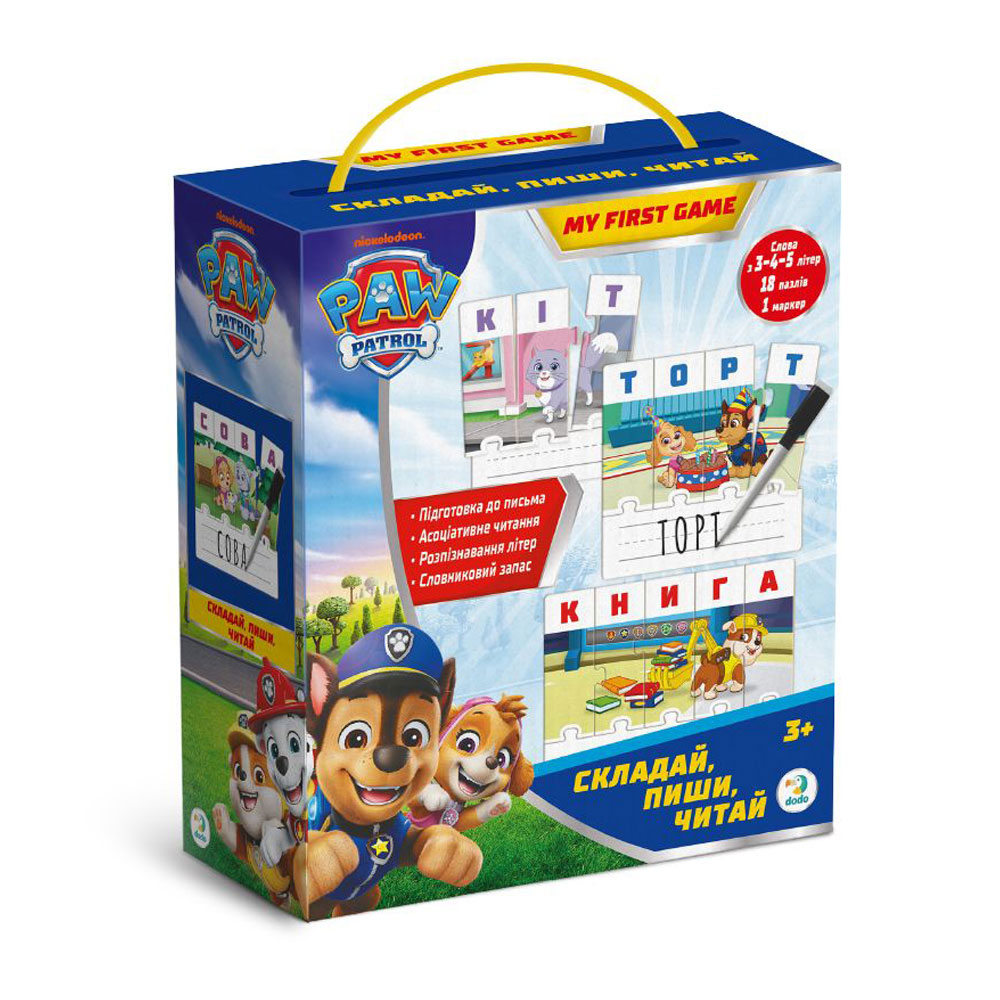 Дитяча навчальна гра DoDo Щенячий патруль. Складай, пиши, читай, від 3 років (200622)
Дитяча навчальна гра DoDo Щенячий патруль. Складай, пиши, читай, від 3 років (200622)