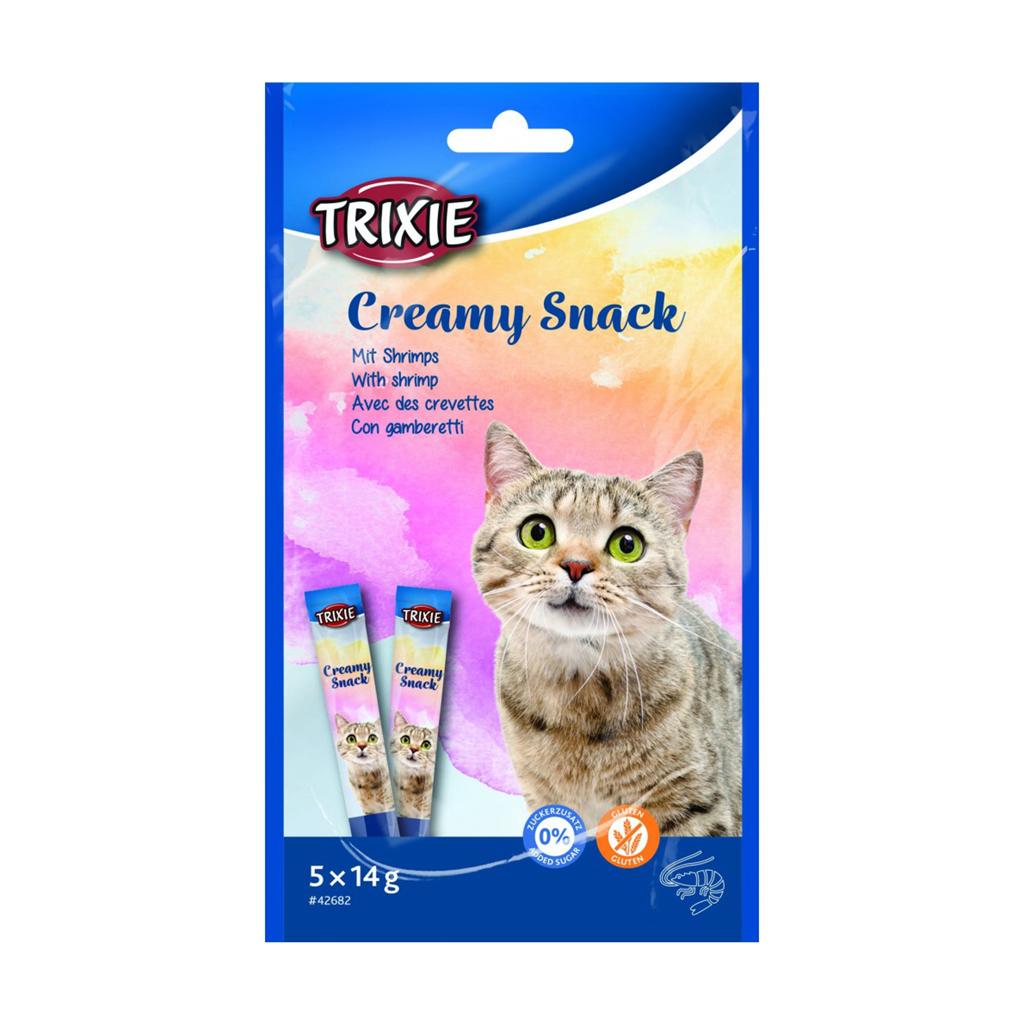 Ласощі для котів Trixie Creamy Snacks з тунцем та креветками, 5*14 г
Ласощі для котів Trixie Creamy Snacks з тунцем та креветками, 5*14 г