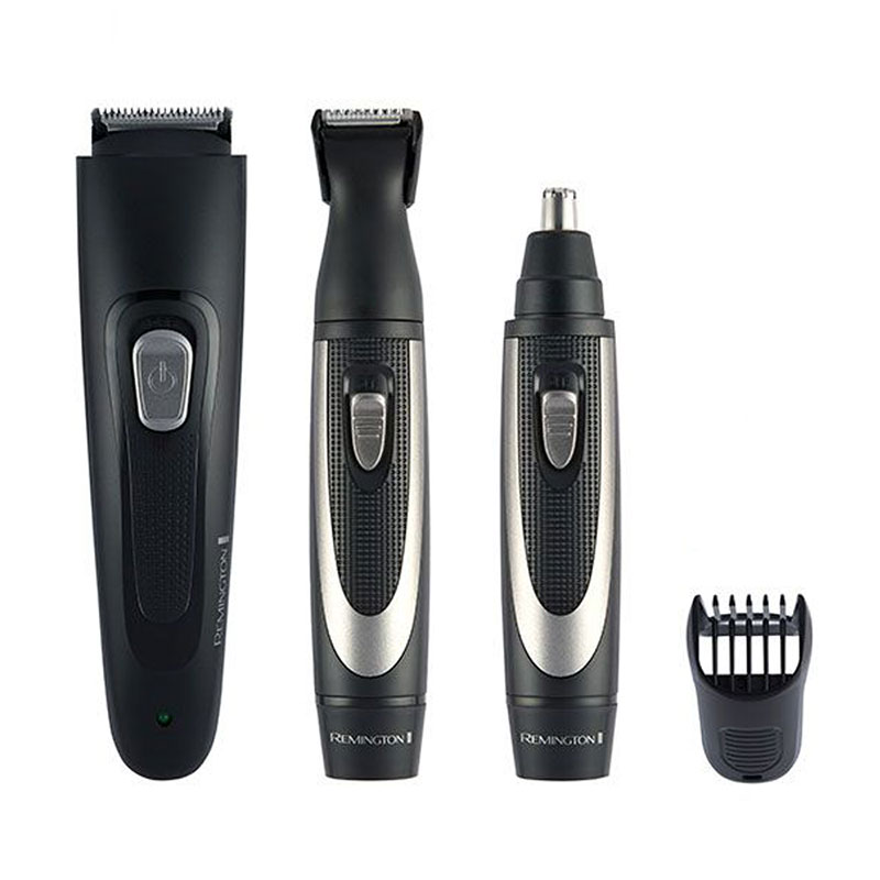 Набір тримерів для бороди, вусів, носа та вух Remington The Works чорний, 6 предметів (MB_905)
Набір тримерів для бороди, вусів, носа та вух Remington The Works чорний, 6 предметів (MB_905)