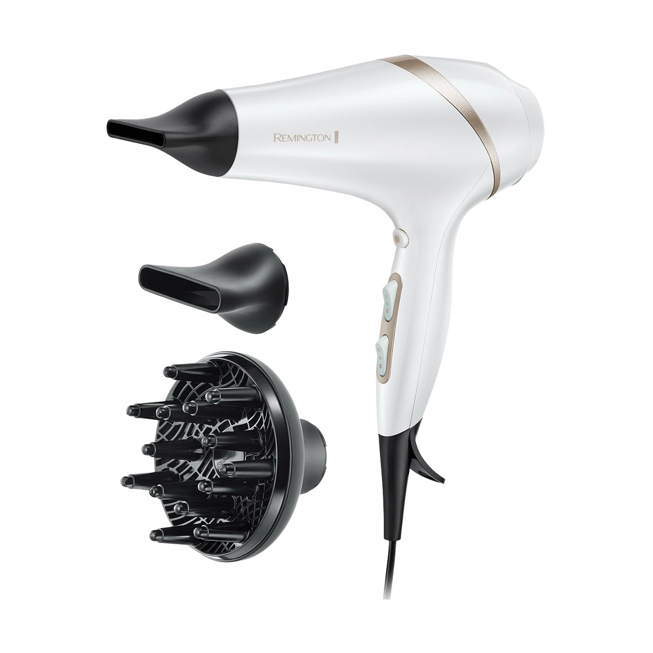 Фен для волосся Remington HydraLuxe з насадками концентратор та диффузор, білий (AC8901)
Фен для волосся Remington HydraLuxe з насадками концентратор та диффузор, білий (AC8901)
