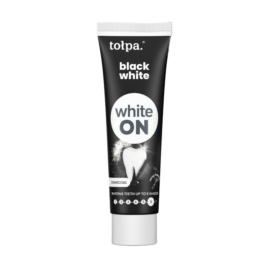 Відбілювальна зубна паста Tolpa White On Black White Toothpaste Активоване вугілля, 75 мл
Відбілювальна зубна паста Tolpa White On Black White Toothpaste Активоване вугілля, 75 мл