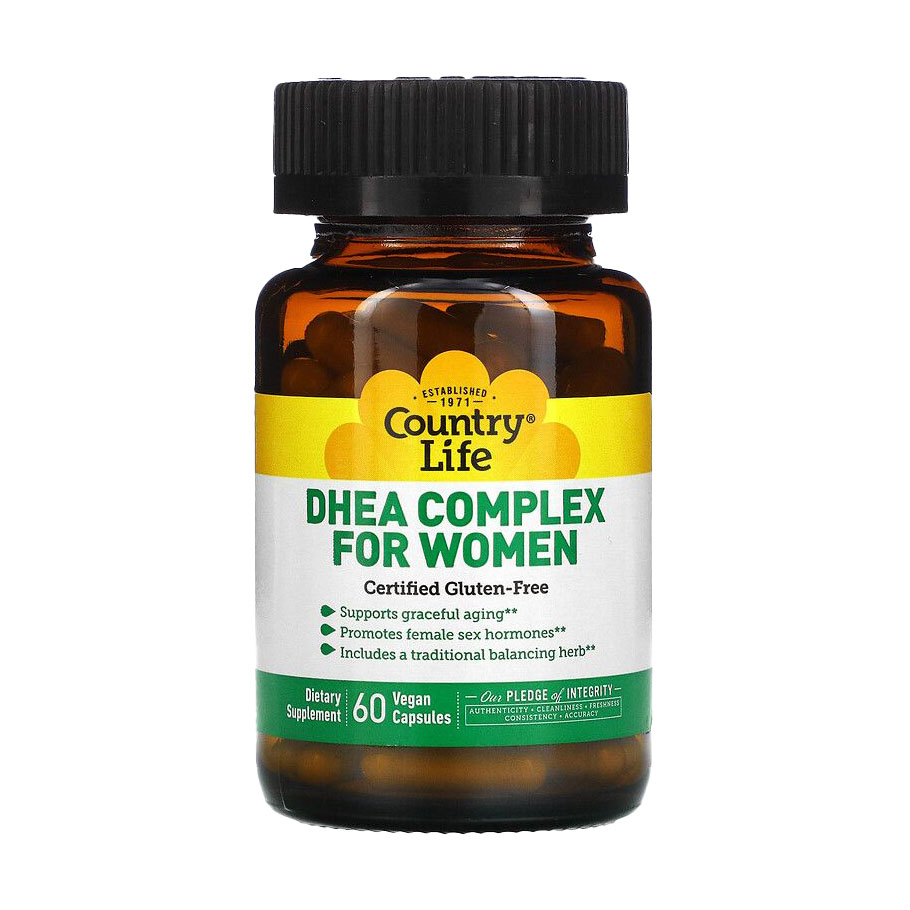 Жіночий комплекс дегідроепіандростерон Country Life DHEA Complex For Women, 60 веганських капсул
Жіночий комплекс дегідроепіандростерон Country Life DHEA Complex For Women, 60 веганських капсул