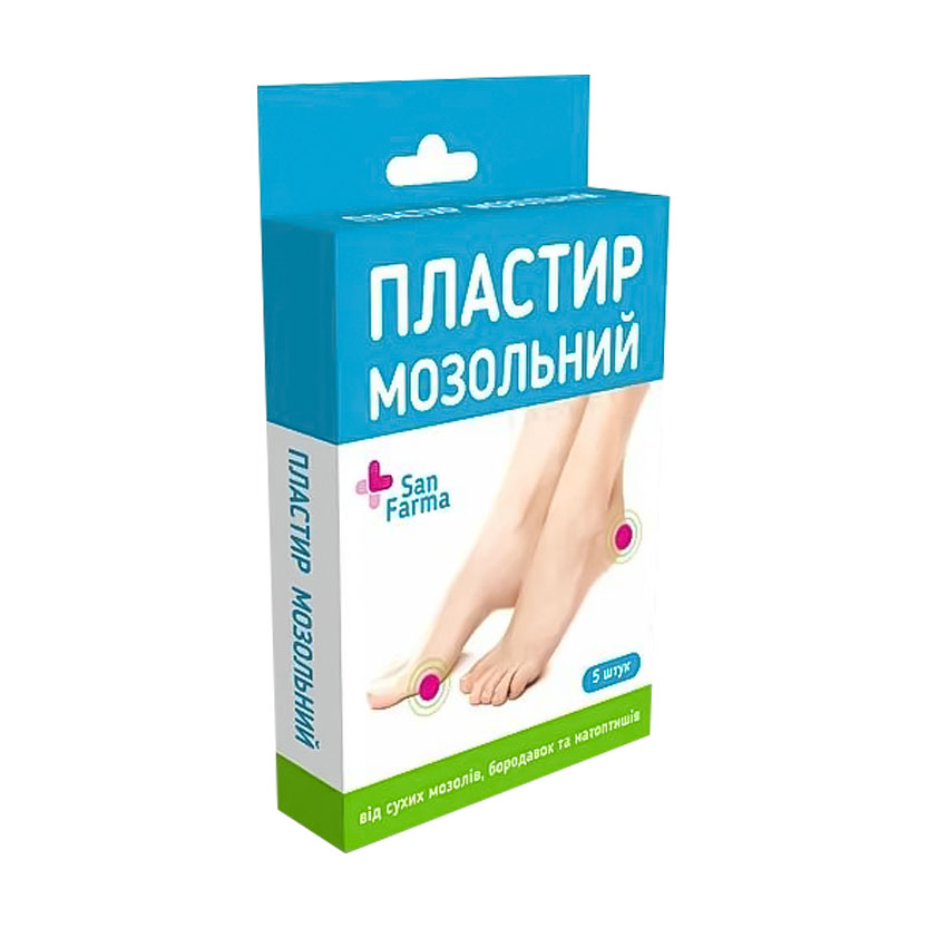 Пластир медичний San Farma Мозольний, 5 шт
Пластир медичний San Farma Мозольний, 5 шт