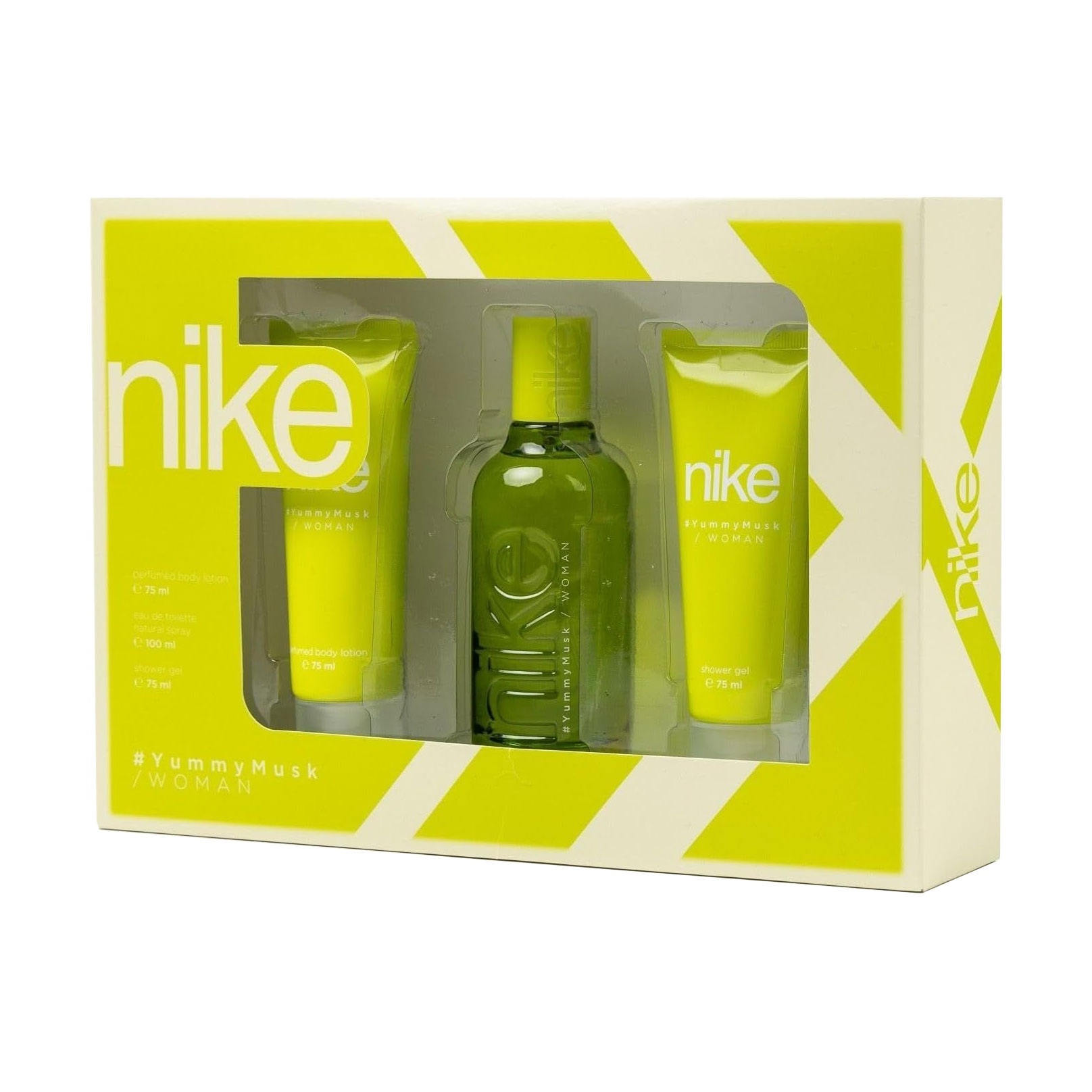 Парфумований набір жіночий Nike Yummy Musk (туалетна вода, 100 мл + гель для душу, 75 мл + лосьйон для тіла, 75 мл)
Парфумований набір жіночий Nike Yummy Musk (туалетна вода, 100 мл + гель для душу, 75 мл + лосьйон для тіла, 75 мл)