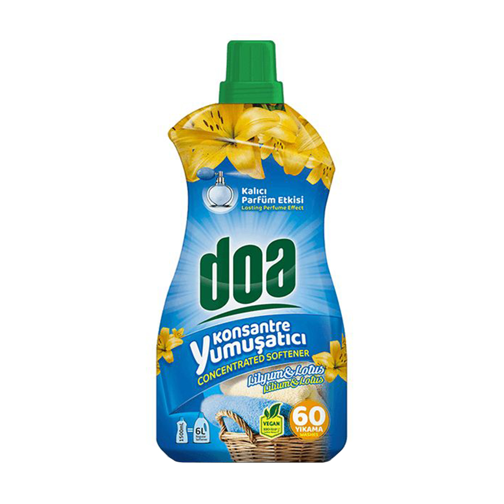 Концентрований кондиціонер для прання doa Лілія та лотос, 60 циклів прання, 1.5 л
Концентрований кондиціонер для прання doa Лілія та лотос, 60 циклів прання, 1.5 л