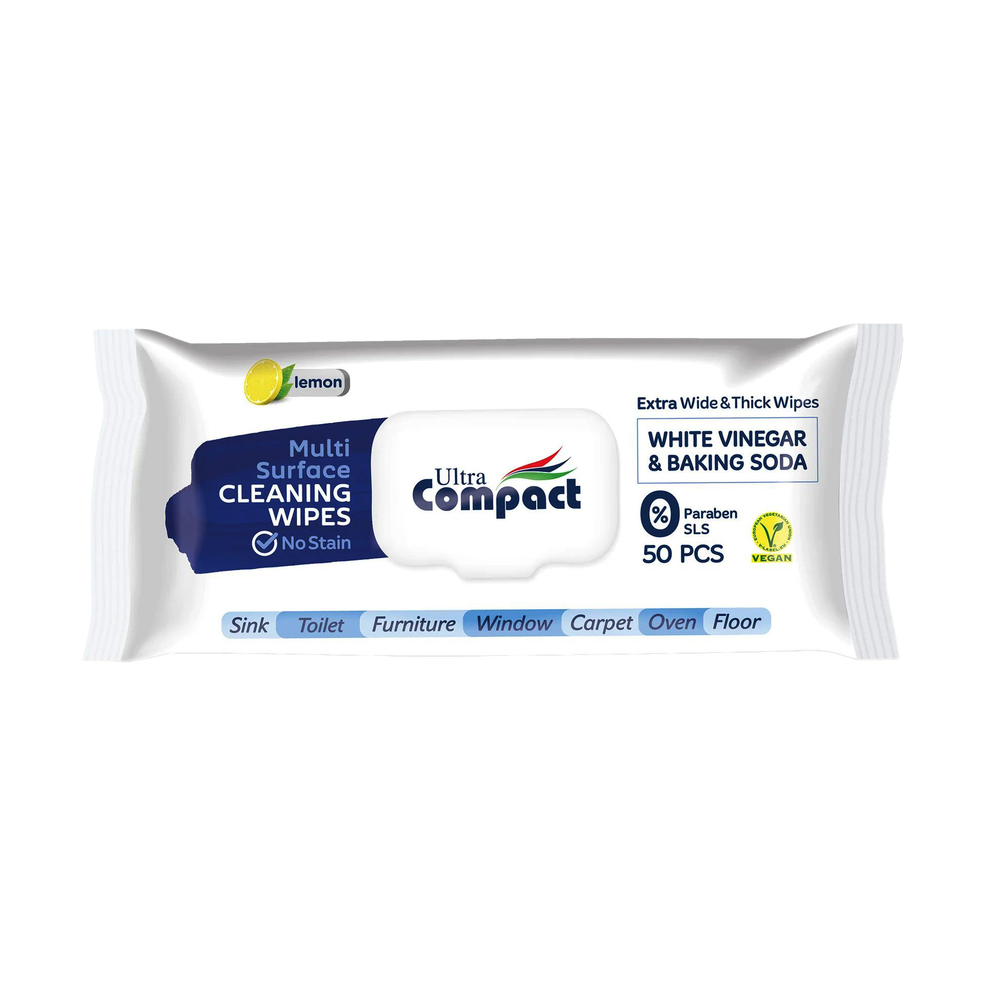 Вологі серветки для прибирання Ultra Compact Multi Surface Cleaning Wipes з ароматом лимону, 50 шт
Вологі серветки для прибирання Ultra Compact Multi Surface Cleaning Wipes з ароматом лимону, 50 шт