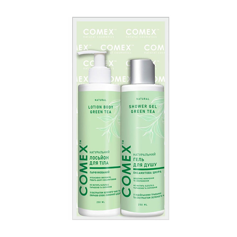 Подарунковий набір для тіла Comex Зелений чай (гель для душу, 250 мл + лосьйон для тіла, 250 мл)
Подарунковий набір для тіла Comex Зелений чай (гель для душу, 250 мл + лосьйон для тіла, 250 мл)