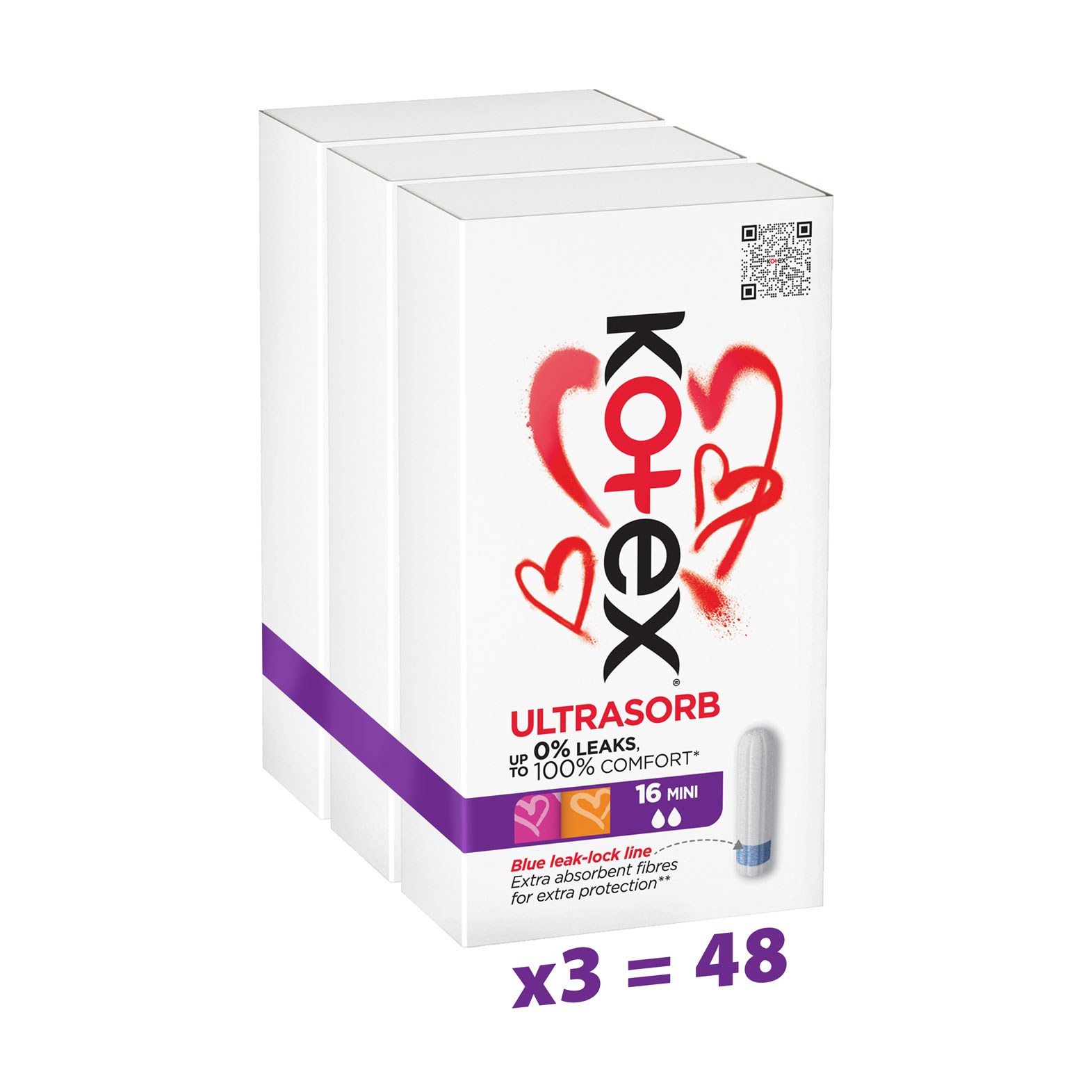 Упаковка тампонів Kotex Mini, 16 шт * 3 шт
Упаковка тампонів Kotex Mini, 16 шт * 3 шт