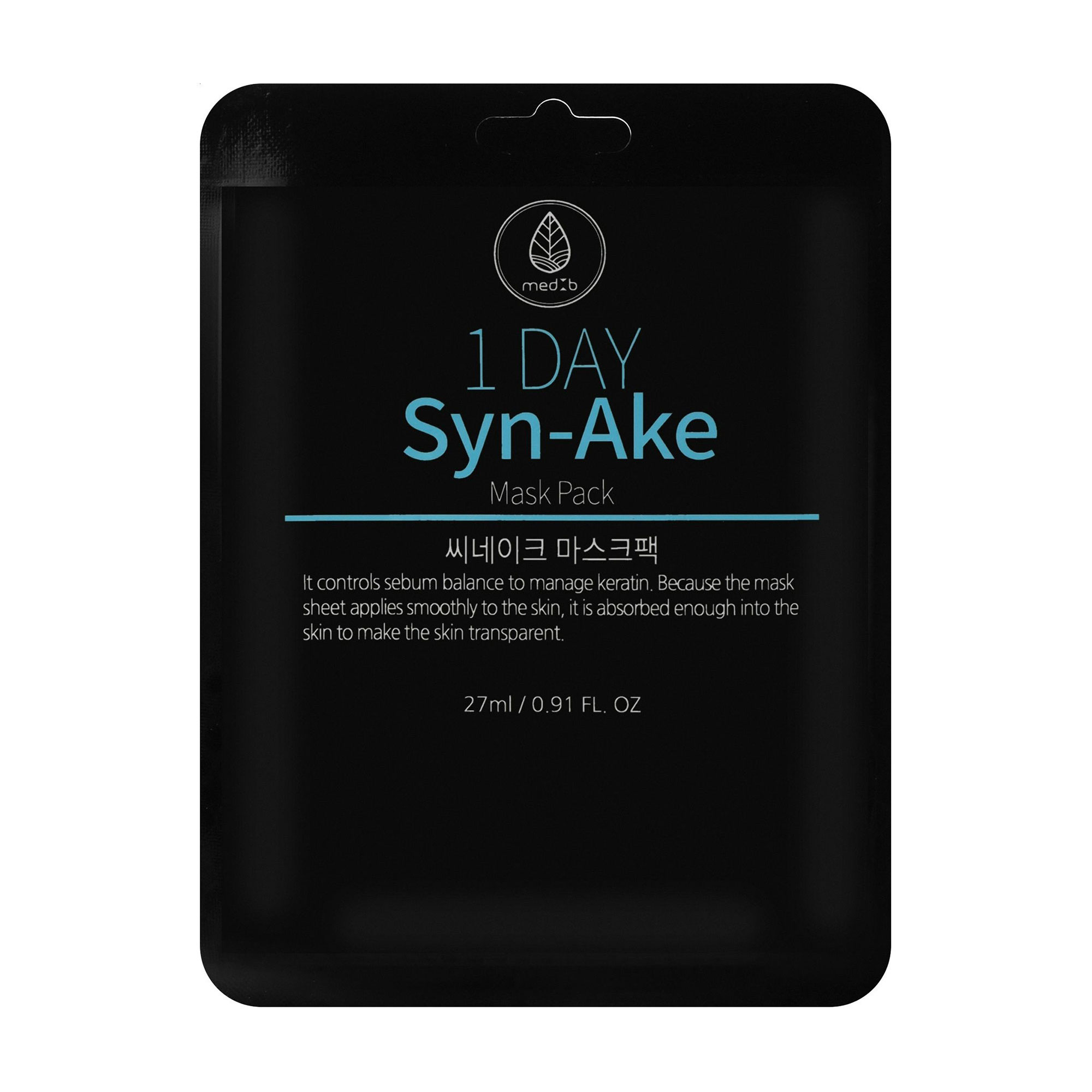 Тканинна маска для обличчя Med B 1 Day Syn-Ake Mask Pack, 27 мл
Тканинна маска для обличчя Med B 1 Day Syn-Ake Mask Pack, 27 мл