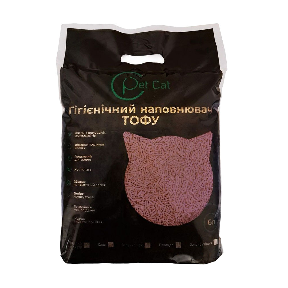 Гігієнічний наповнювач для котячого туалету Pet Cat Тофу, з ароматом лаванди, 6 л, 2.5 кг
Гігієнічний наповнювач для котячого туалету Pet Cat Тофу, з ароматом лаванди, 6 л, 2.5 кг