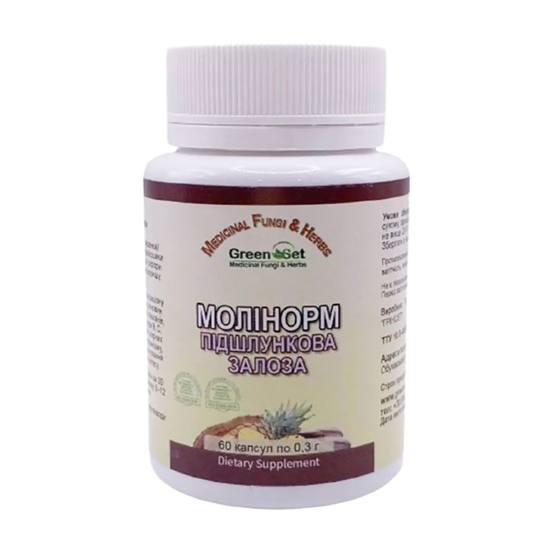 Комплекс Підшлункова залоза GreenSet Молінорм, 60 капсул
Комплекс Підшлункова залоза GreenSet Молінорм, 60 капсул