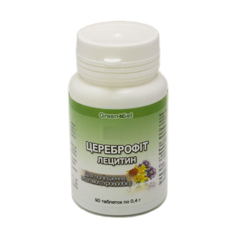 Комплекс для поліпшення мозгового кровообігу GreenSet Цереброфіт лецитин, 90 таблеток
Комплекс для поліпшення мозгового кровообігу GreenSet Цереброфіт лецитин, 90 таблеток