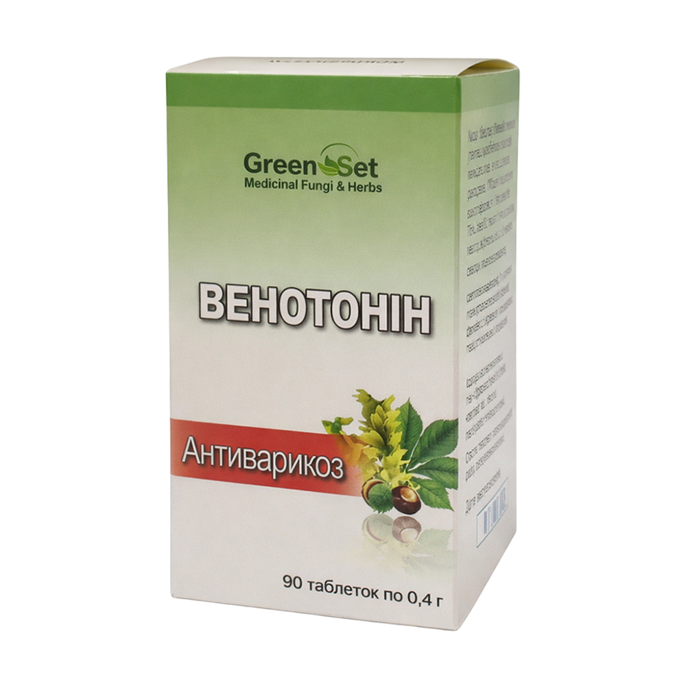 Комплекс антиварікоз GreenSet Венотонін, 90 таблеток
Комплекс антиварікоз GreenSet Венотонін, 90 таблеток