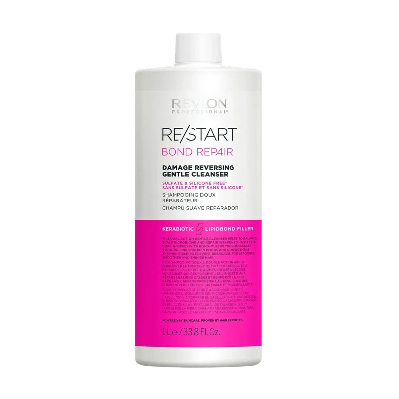 Відновлювальний шампунь для волосся Revlon Professional Restart Bond Repair Damage Reversing Gentle Cleanser Shampoo, 1 л
Відновлювальний шампунь для волосся Revlon Professional Restart Bond Repair Damage Reversing Gentle Cleanser Shampoo, 1 л