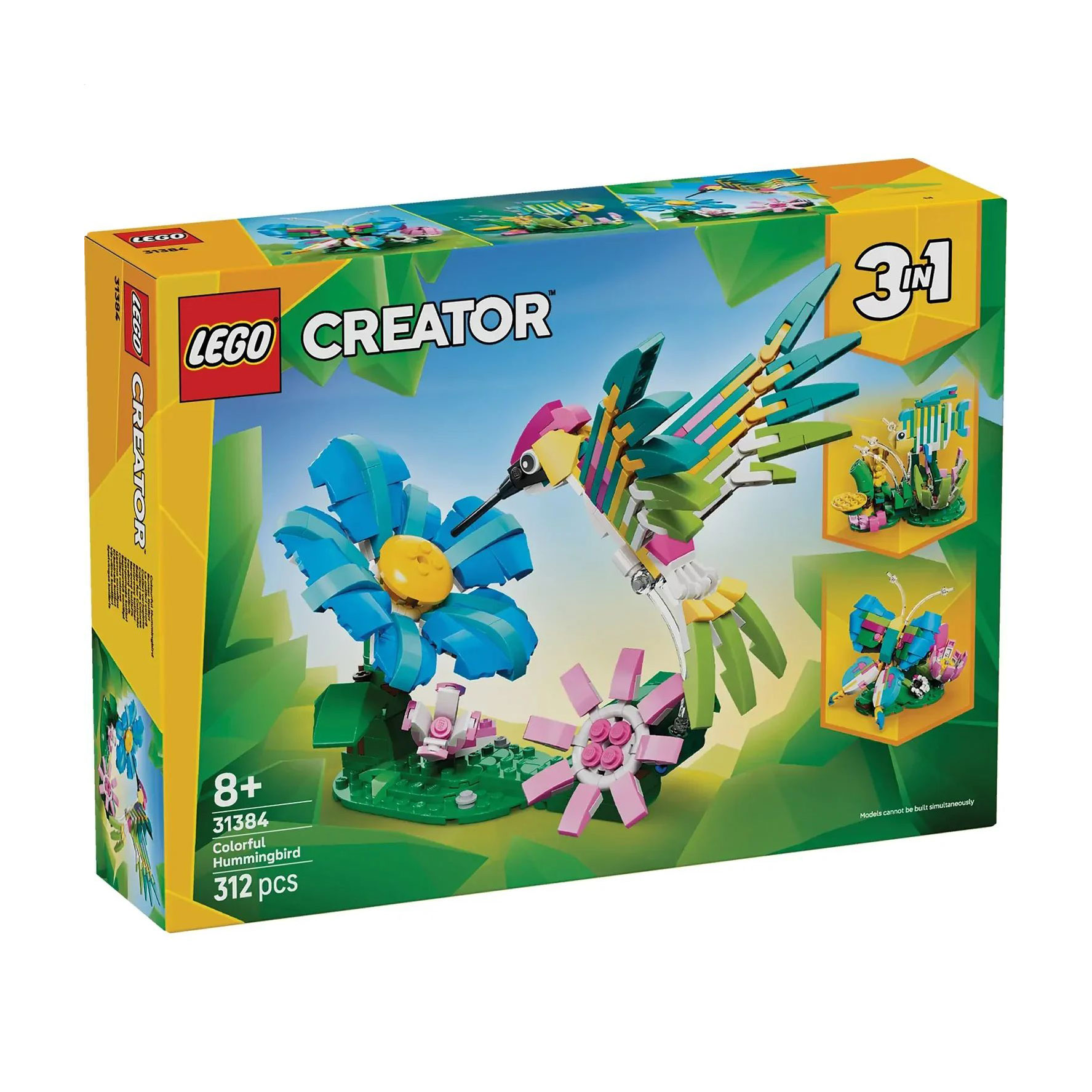 Конструктор LEGO Creator 3в1 Дикі тварини: барвистий колібрі, 312 деталей, від 8 років (31384)
Конструктор LEGO Creator 3в1 Дикі тварини: барвистий колібрі, 312 деталей, від 8 років (31384)