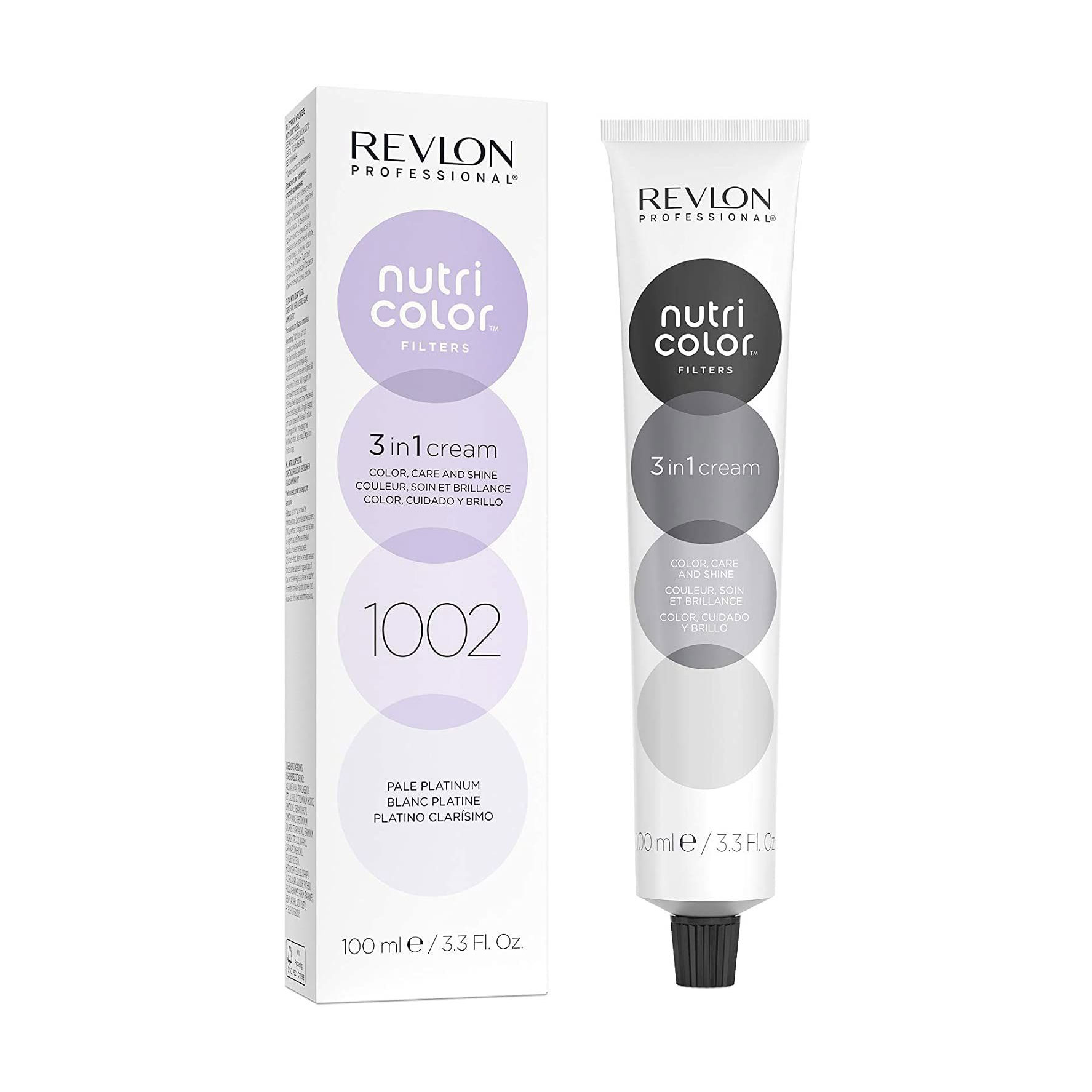 Тонувальна маска для волосся Revlon Professional Nutri Color Filters Metal-Ice Toning 1002 Pale Platinum, 100 мл
Тонувальна маска для волосся Revlon Professional Nutri Color Filters Metal-Ice Toning 1002 Pale Platinum, 100 мл