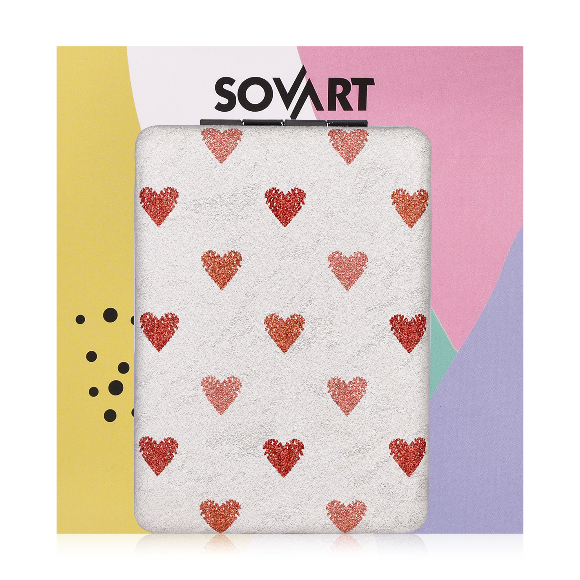 Люстерко Sovart компактне, прямокутне, червоні серця, 1 шт
Люстерко Sovart компактне, прямокутне, червоні серця, 1 шт