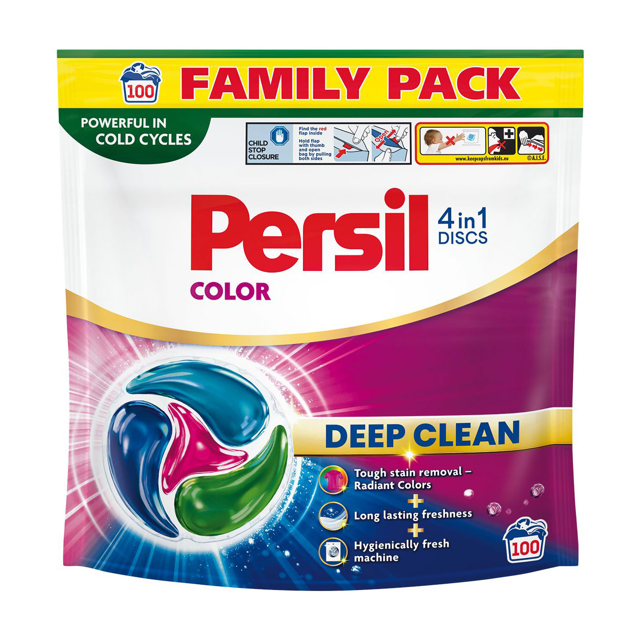 Диски для прання Persil Color 4 in 1 Discs Deep Clean, 100 циклів прання, 100 шт
Диски для прання Persil Color 4 in 1 Discs Deep Clean, 100 циклів прання, 100 шт