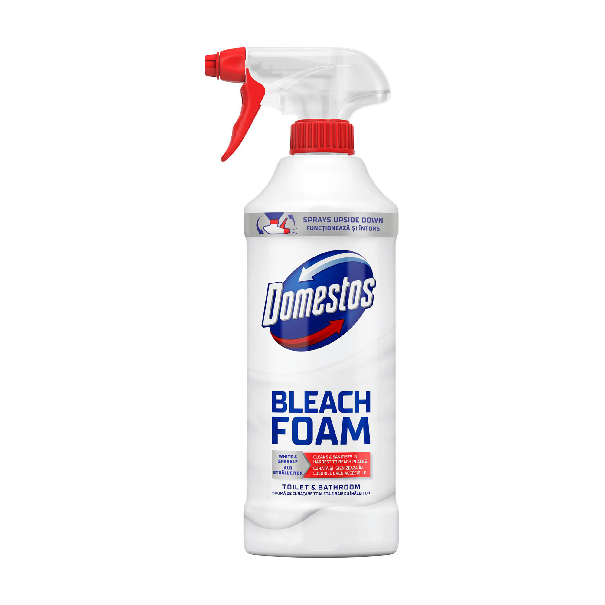 Спрей-піна для чищення унітазу та ванної кімнати Domestos Відбілювання та блиск, 435 мл
Спрей-піна для чищення унітазу та ванної кімнати Domestos Відбілювання та блиск, 435 мл