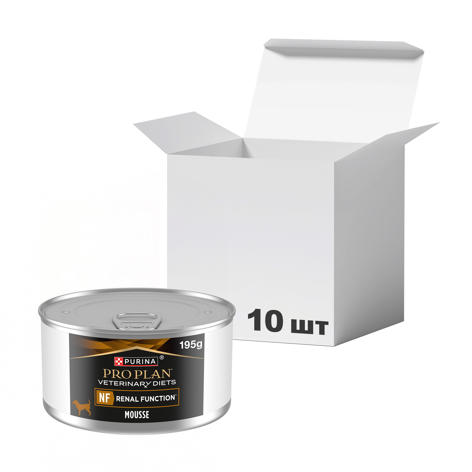 Упаковка вологого корму для дорослих собак Pro Plan Veterinary Diets NF Renal Function для підтримання функції нирок при хронічній хворобі нирок, мус, 195 г * 10 шт
Упаковка вологого корму для дорослих собак Pro Plan Veterinary Diets NF Renal Function для підтримання функції нирок при хронічній хворобі нирок, мус, 195 г * 10 шт