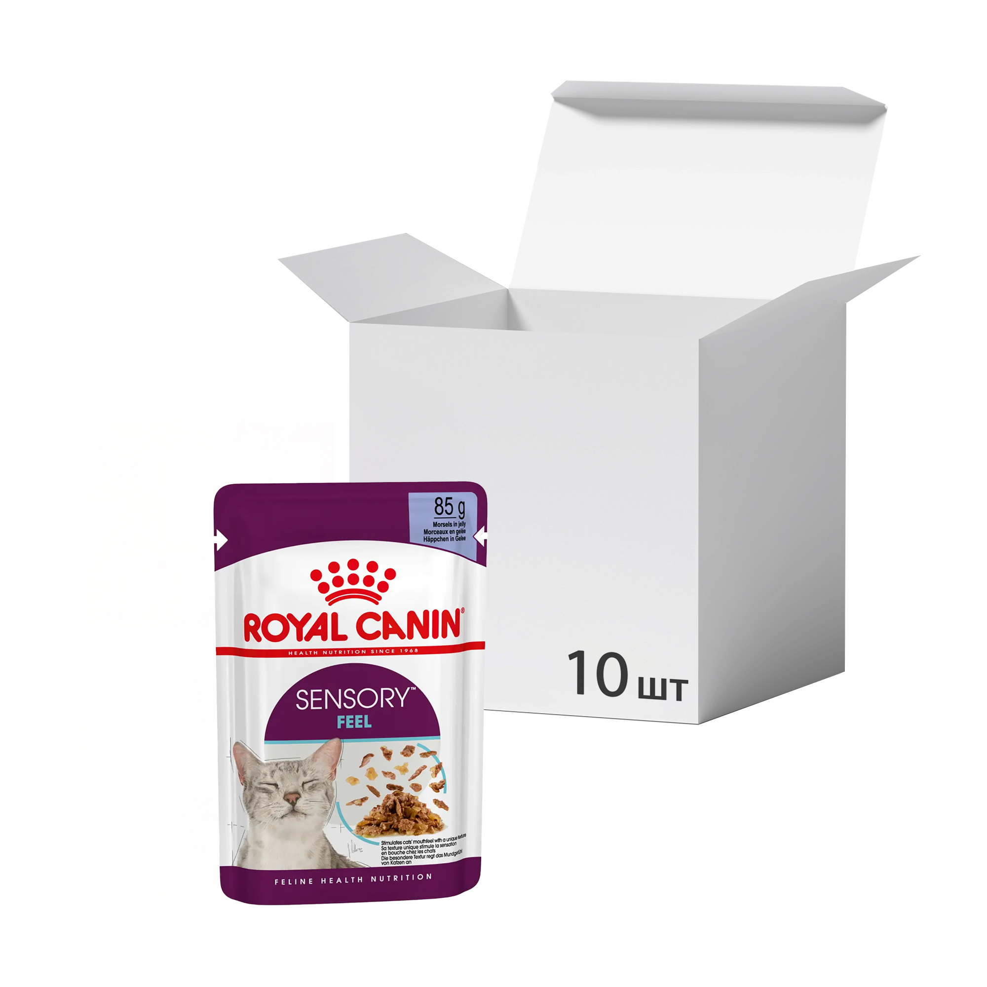 Упаковка вологого корму для дорослих котів Royal Canin Sensory Feel шматочки в желе, стимулює відчуття корму, 85 г * 10 шт
Упаковка вологого корму для дорослих котів Royal Canin Sensory Feel шматочки в желе, стимулює відчуття корму, 85 г * 10 шт