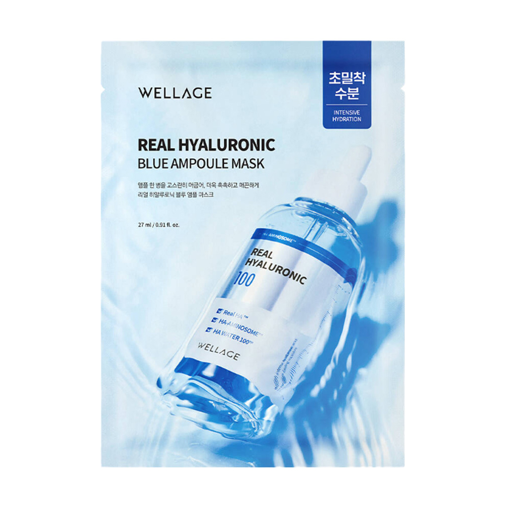 Зволожувальна тканинна маска для обличчя WELLAGE Real Hyaluronic Blue Ampoule Mask з гіалуроновою кислотою, 27 мл
Зволожувальна тканинна маска для обличчя WELLAGE Real Hyaluronic Blue Ampoule Mask з гіалуроновою кислотою, 27 мл