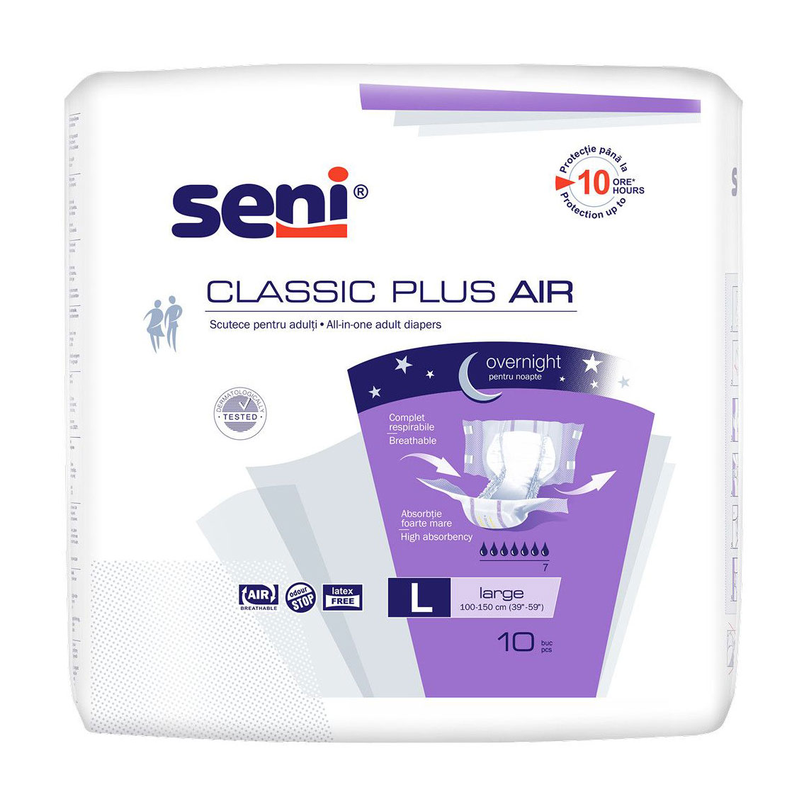 Підгузки для дорослих Seni Classic Plus Air розмір L, 10 шт
Підгузки для дорослих Seni Classic Plus Air розмір L, 10 шт