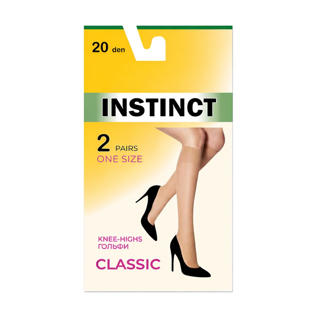 Гольфи жіночі Instinct Classic, 20 DEN, Natural, розмір 23-25, 2 пари
Гольфи жіночі Instinct Classic, 20 DEN, Natural, розмір 23-25, 2 пари