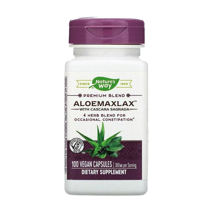 Алое з каскара саграда Nature's Way AloeMaxLax With Cascara Sagrada 360 мг, 100 веганських капсул
Алое з каскара саграда Nature's Way AloeMaxLax With Cascara Sagrada 360 мг, 100 веганських капсул