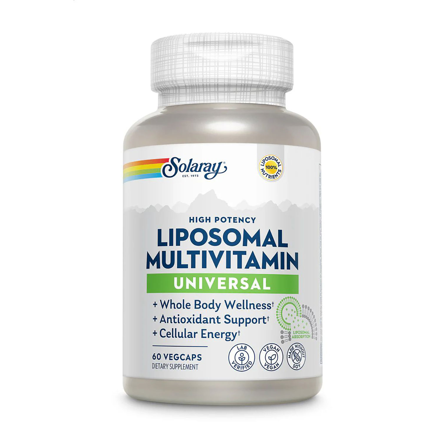 Універсальний ліпосомальний мультивітамінний комплекс Solaray Liposomal Multivitamin Universal, 60 вегетаріанських капсул
Універсальний ліпосомальний мультивітамінний комплекс Solaray Liposomal Multivitamin Universal, 60 вегетаріанських капсул