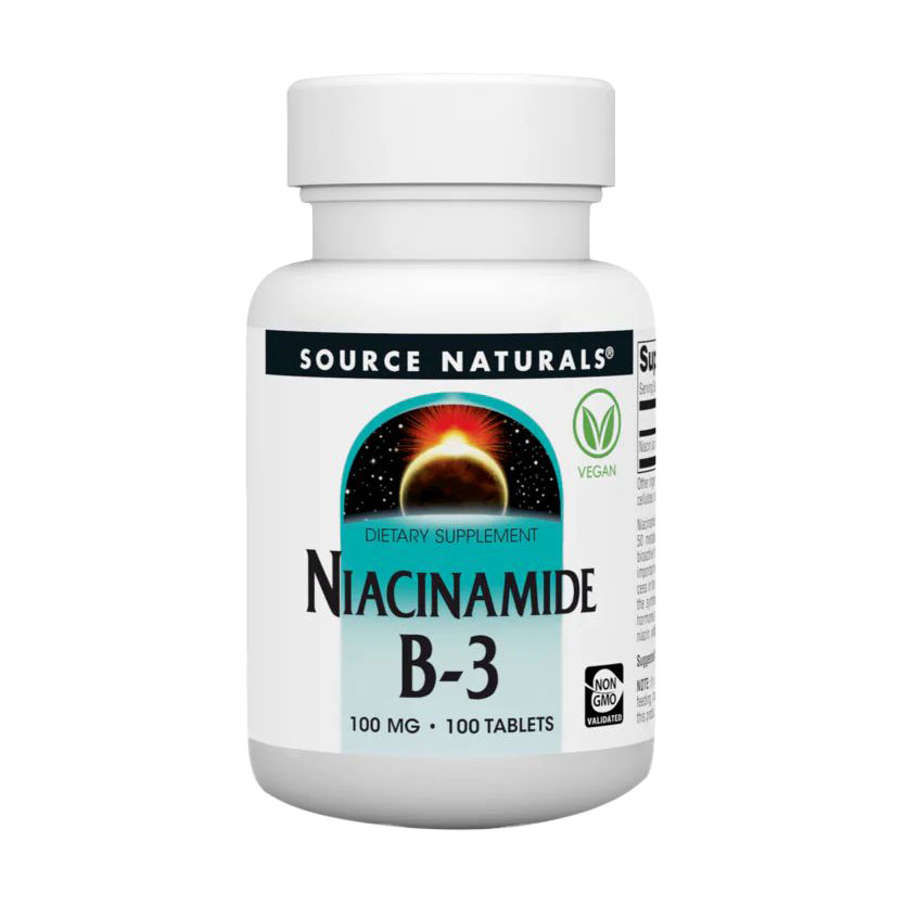 Ніацинамід (В-3) Source Naturals Niacinamide B-3, 100 мг, 100 таблеток
Ніацинамід (В-3) Source Naturals Niacinamide B-3, 100 мг, 100 таблеток
