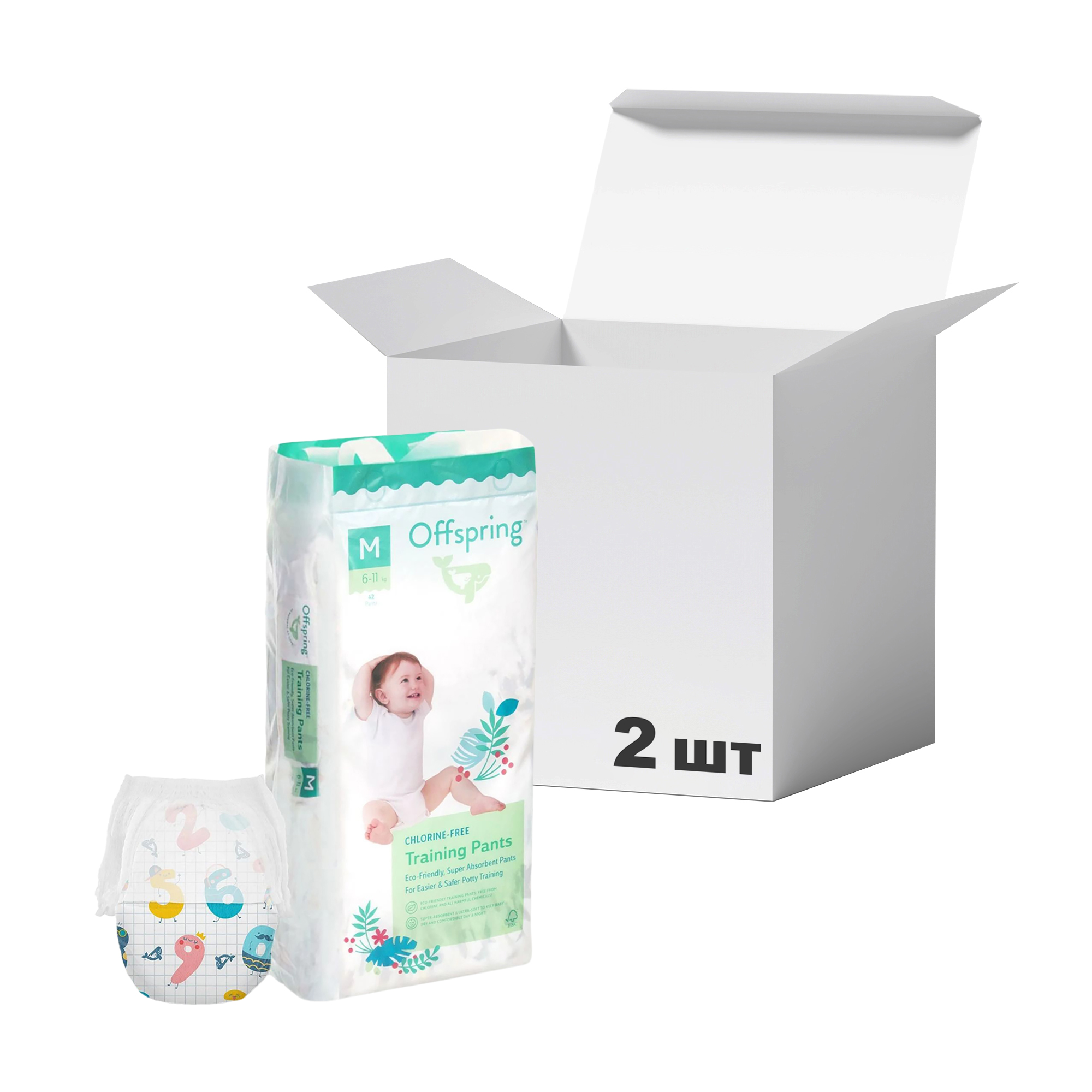 Упаковка підгузків-трусиків Offspring Fun Figures, розмір M (6-11 кг), 42 шт * 2 шт
Упаковка підгузків-трусиків Offspring Fun Figures, розмір M (6-11 кг), 42 шт * 2 шт