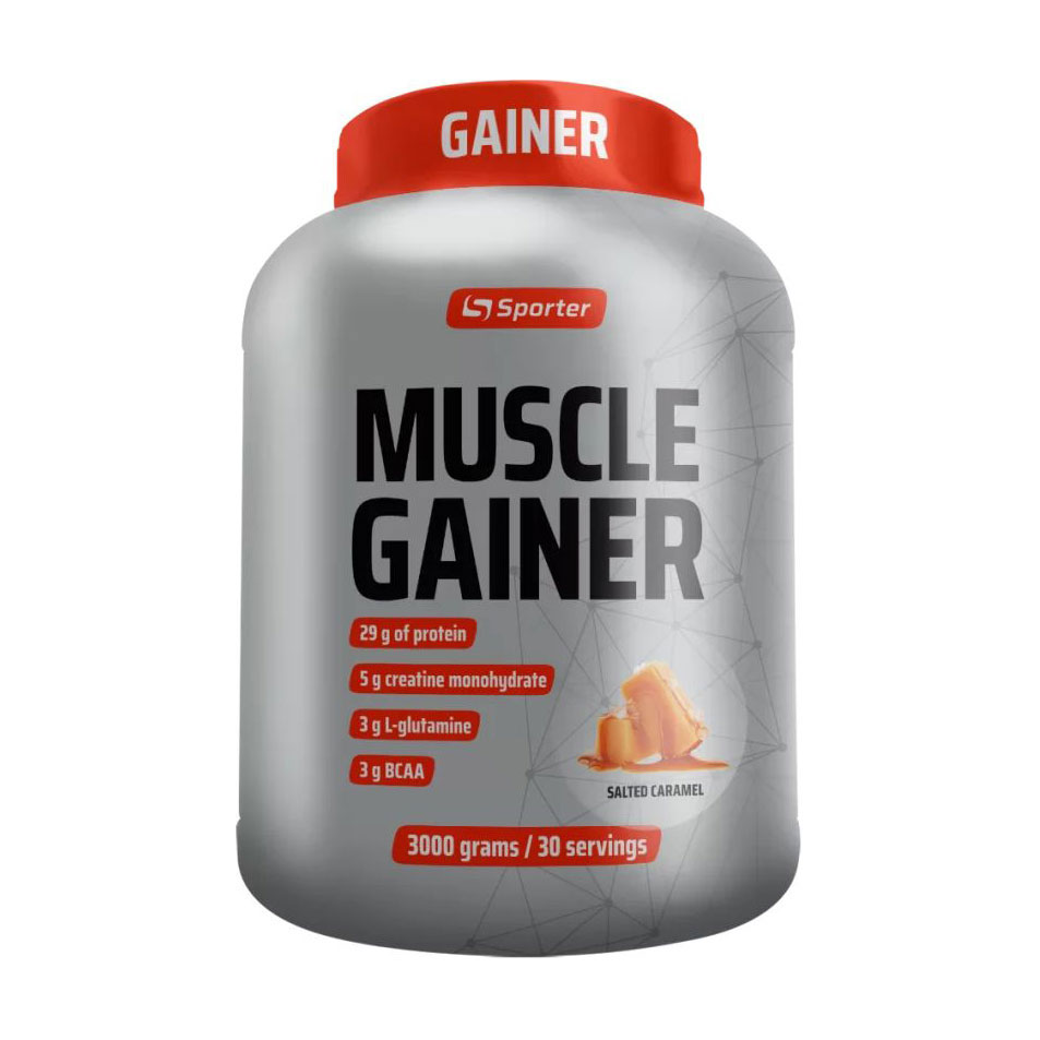Гейнер Sporter Muscle Gainer Солона карамель, в порошку, 3 кг
Гейнер Sporter Muscle Gainer Солона карамель, в порошку, 3 кг