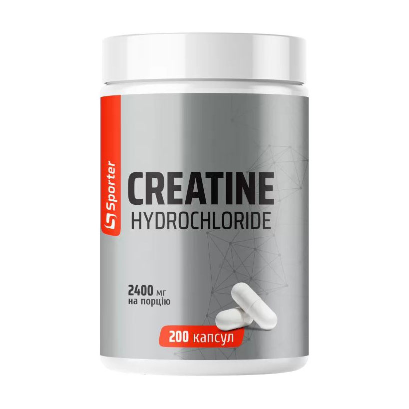Креатин гідрохлорид Sporter Creatine Hydrochloride 2400 мг, 200 капсул
Креатин гідрохлорид Sporter Creatine Hydrochloride 2400 мг, 200 капсул