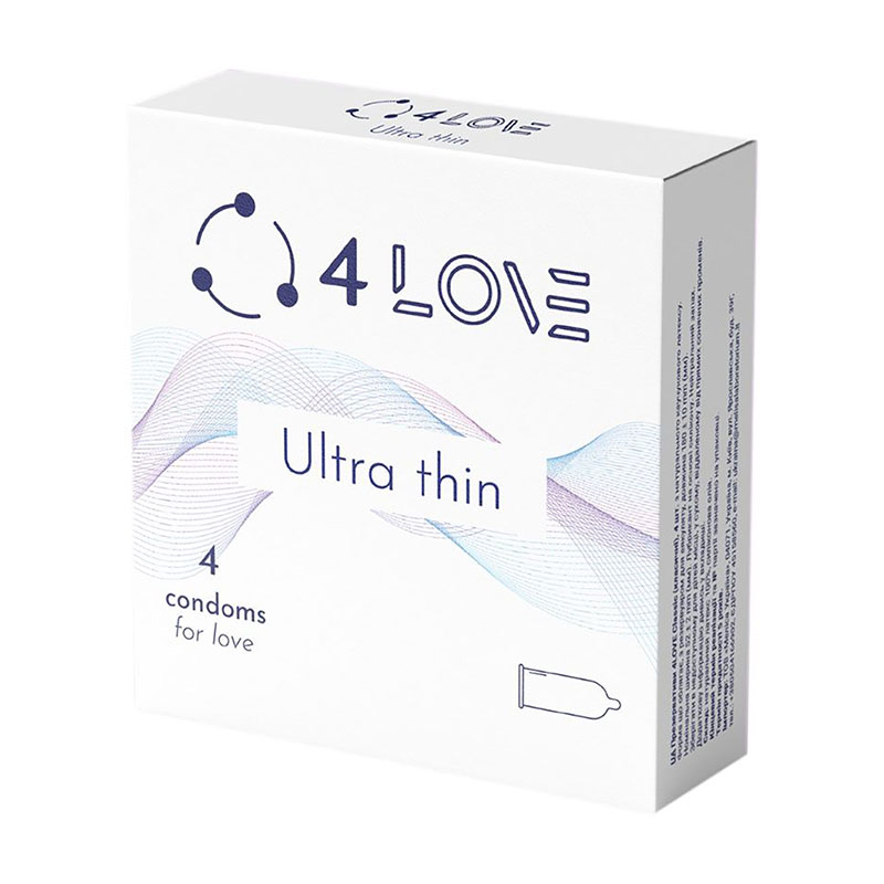 Презервативи 4LOVE Ultra Thin ультратонкі, 4 шт
Презервативи 4LOVE Ultra Thin ультратонкі, 4 шт