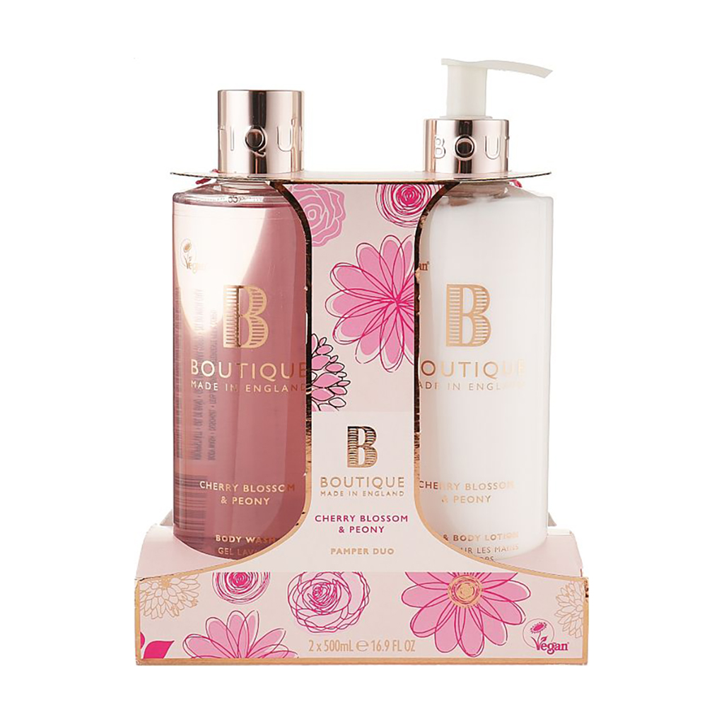 Набір Grace Cole Boutique Cherry Blossom & Peony Pamper Duo (лосьйон для рук та тіла, 500 мл + гель для душу, 500 мл)
Набір Grace Cole Boutique Cherry Blossom & Peony Pamper Duo (лосьйон для рук та тіла, 500 мл + гель для душу, 500 мл)