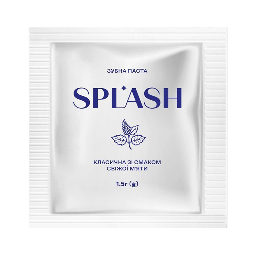Освіжальна зубна паста Splash зі смаком м'яти, 1.5 г (саше)
Освіжальна зубна паста Splash зі смаком м'яти, 1.5 г (саше)