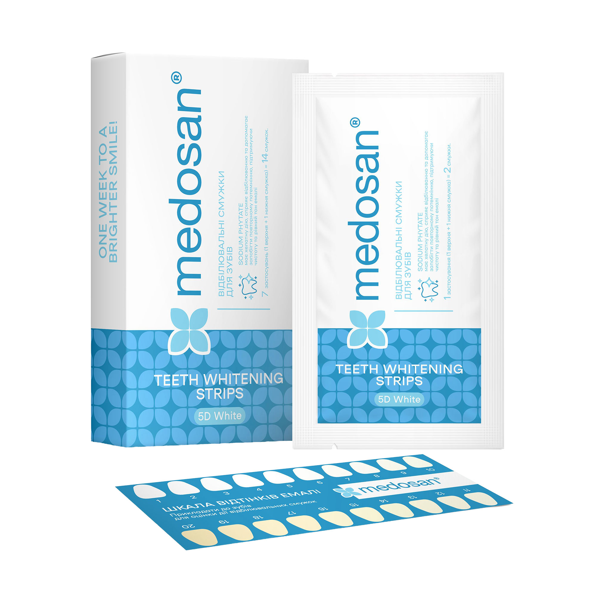 Відбілювальні смужки для зубів Medosan 5D White Teeth Whitening Strips, 14 шт
Відбілювальні смужки для зубів Medosan 5D White Teeth Whitening Strips, 14 шт