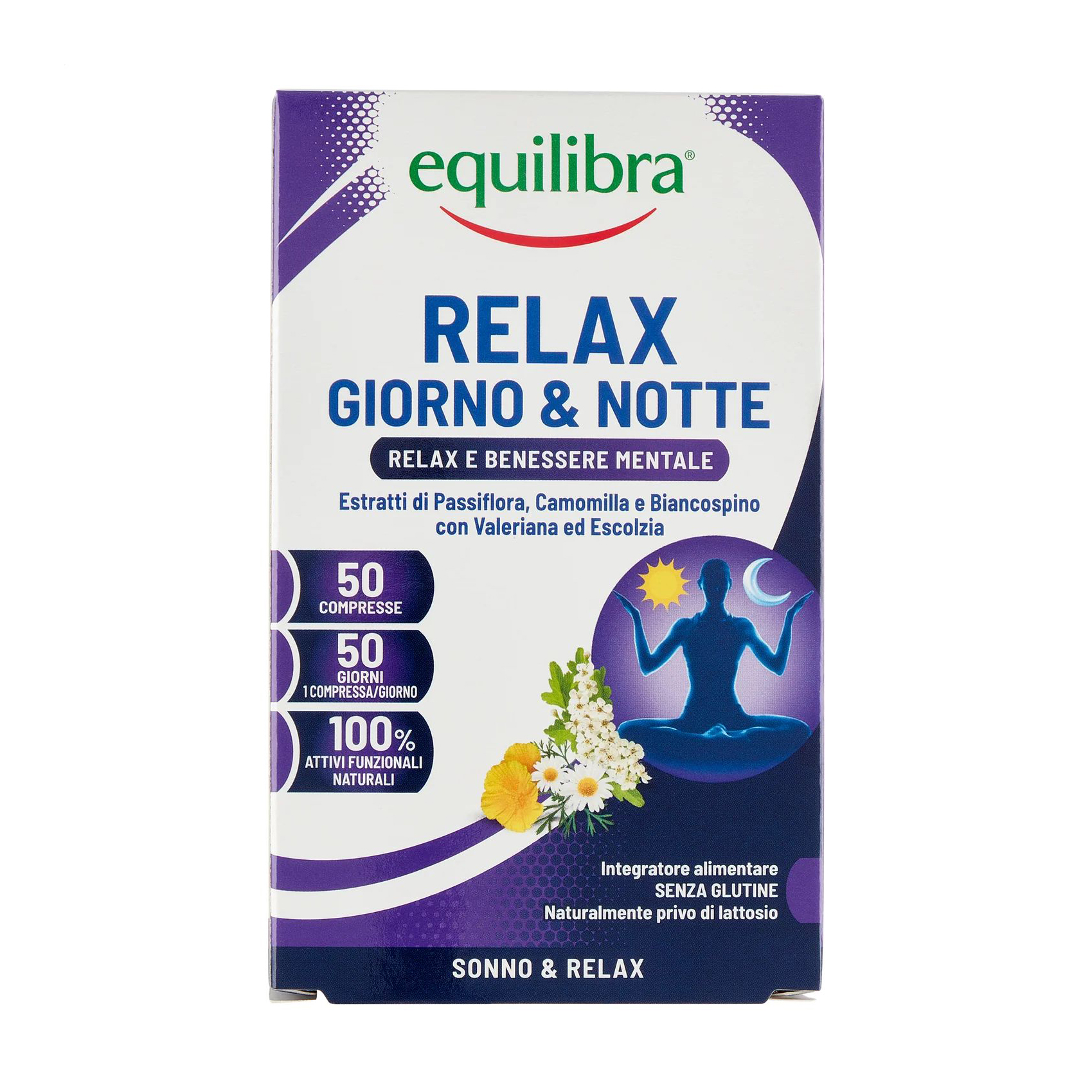 Комплекс для зниження стресу equilibra Relax Giorno & Notte, 50 таблеток
Комплекс для зниження стресу equilibra Relax Giorno & Notte, 50 таблеток
