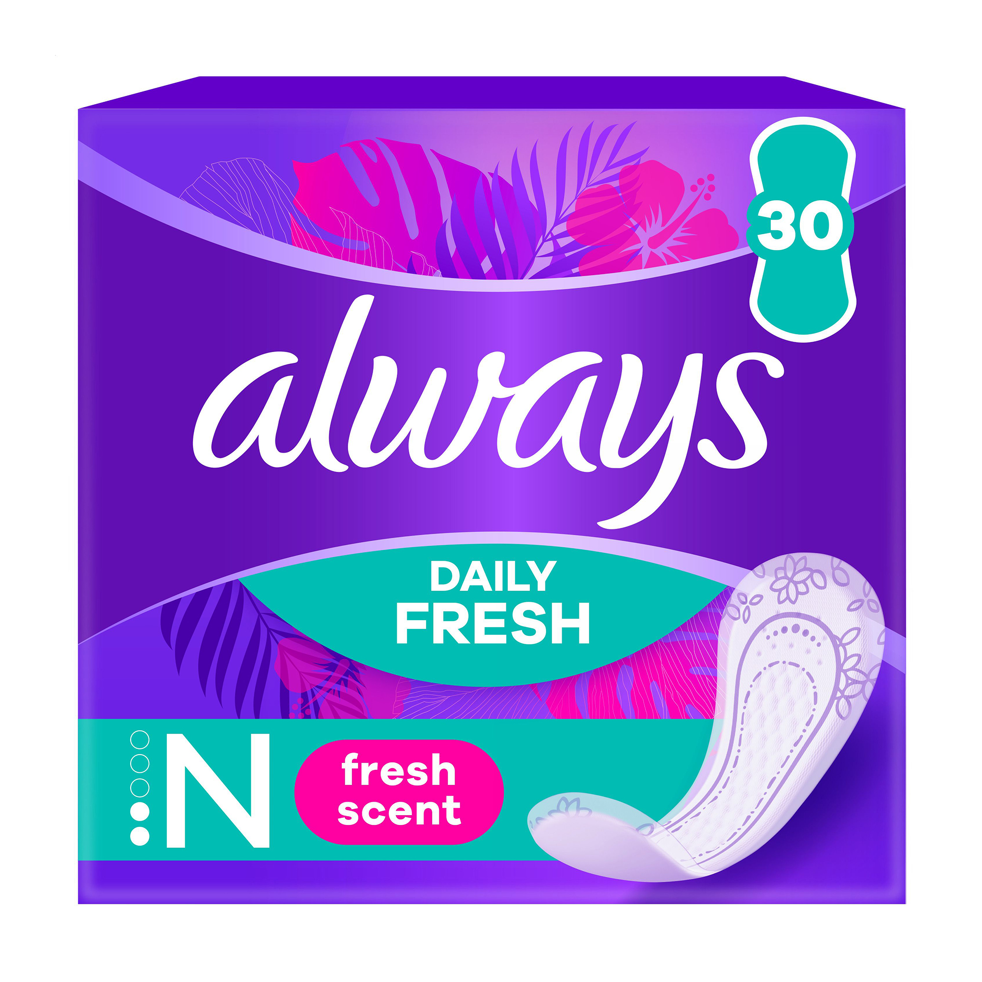 Щоденні прокладки Always Daily Fresh Normal Свіжий аромат, розмір 2, 30 шт
Щоденні прокладки Always Daily Fresh Normal Свіжий аромат, розмір 2, 30 шт