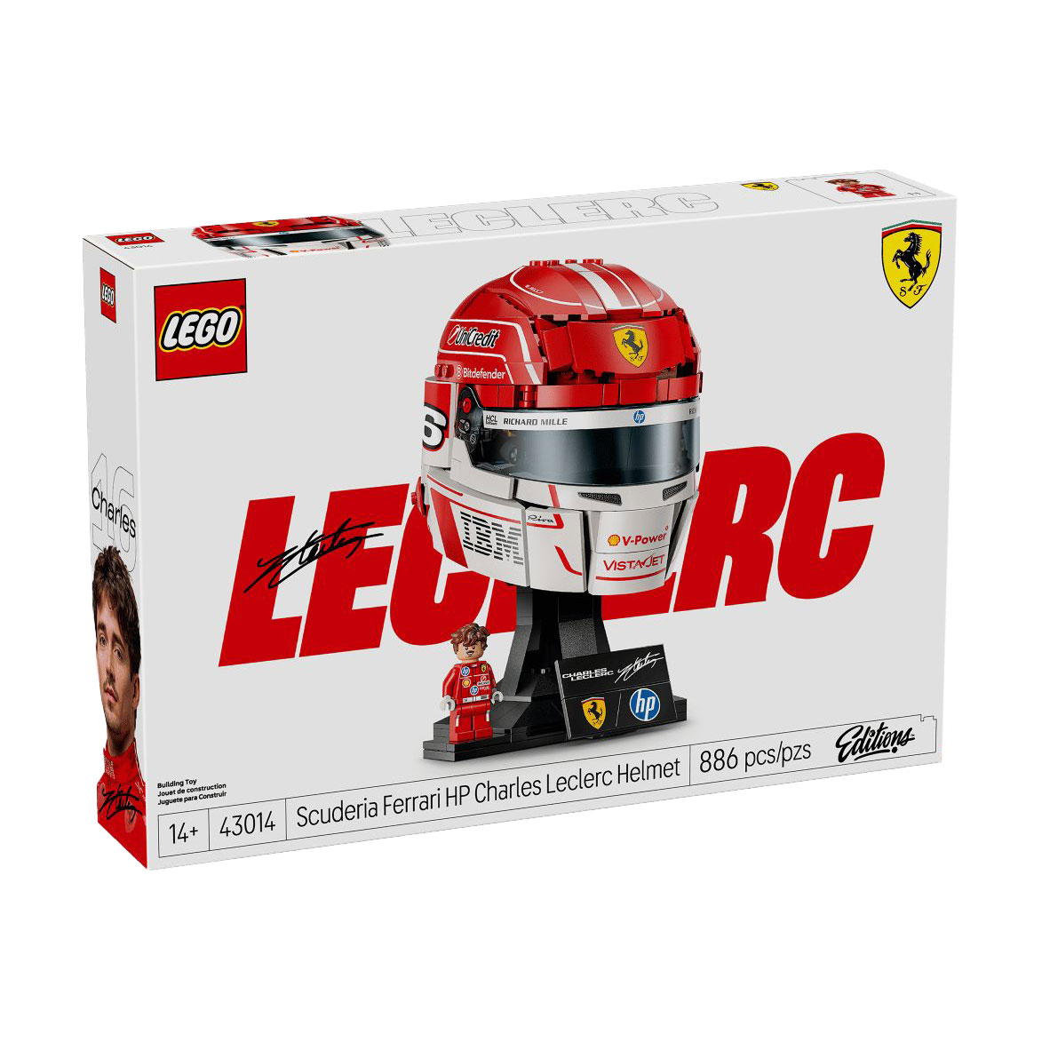 Конструктор LEGO Editions Formula 1 Шолом Шарля Леклера з команди Scuderia Ferrari HP, 886 деталей, від 14 років (43014)
Конструктор LEGO Editions Formula 1 Шолом Шарля Леклера з команди Scuderia Ferrari HP, 886 деталей, від 14 років (43014)