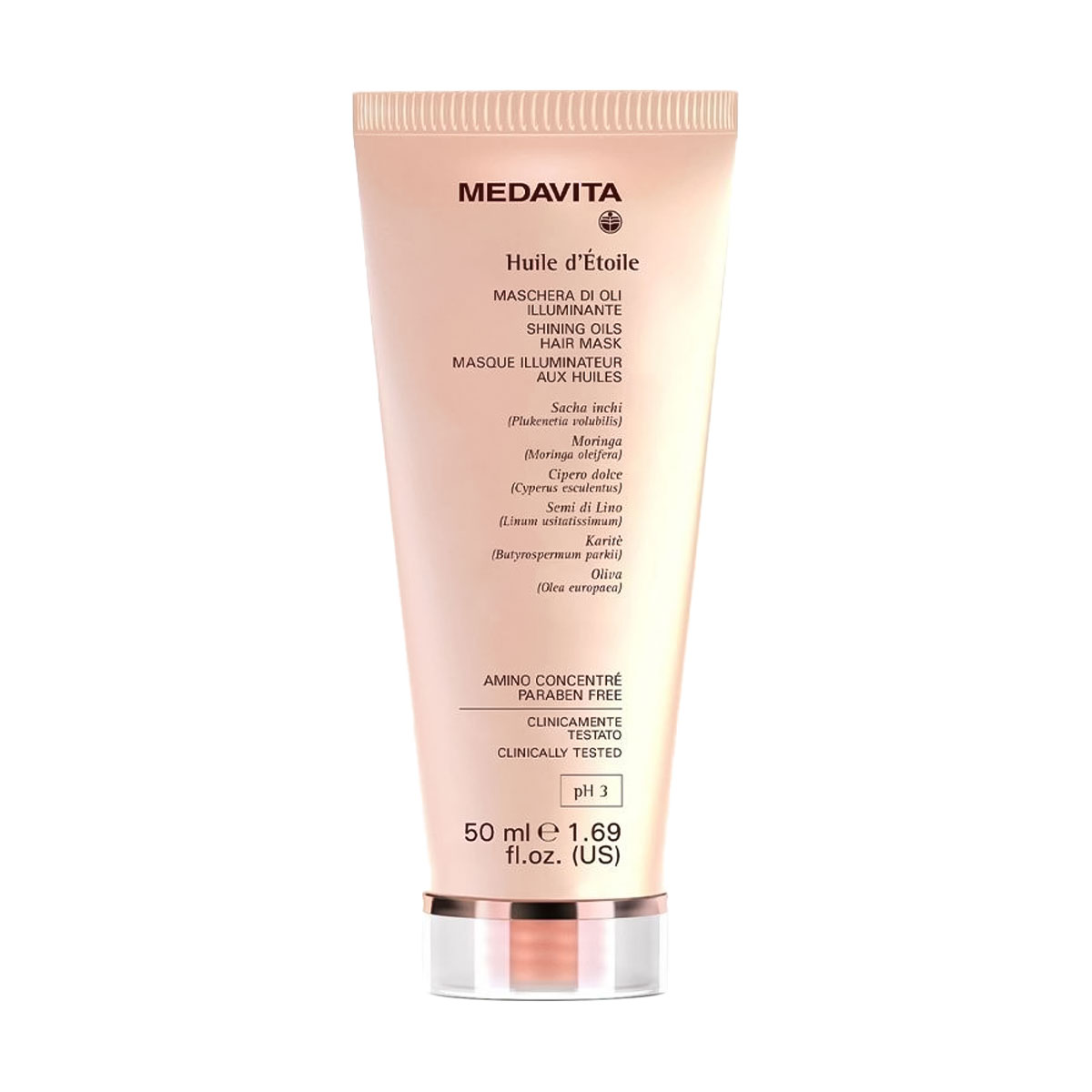 Антиоксидантна маска Medavita Huile D'Etoile Shining Oils Hair Mask для сяйва та шовковистості волосся, 50 мл
Антиоксидантна маска Medavita Huile D'Etoile Shining Oils Hair Mask для сяйва та шовковистості волосся, 50 мл