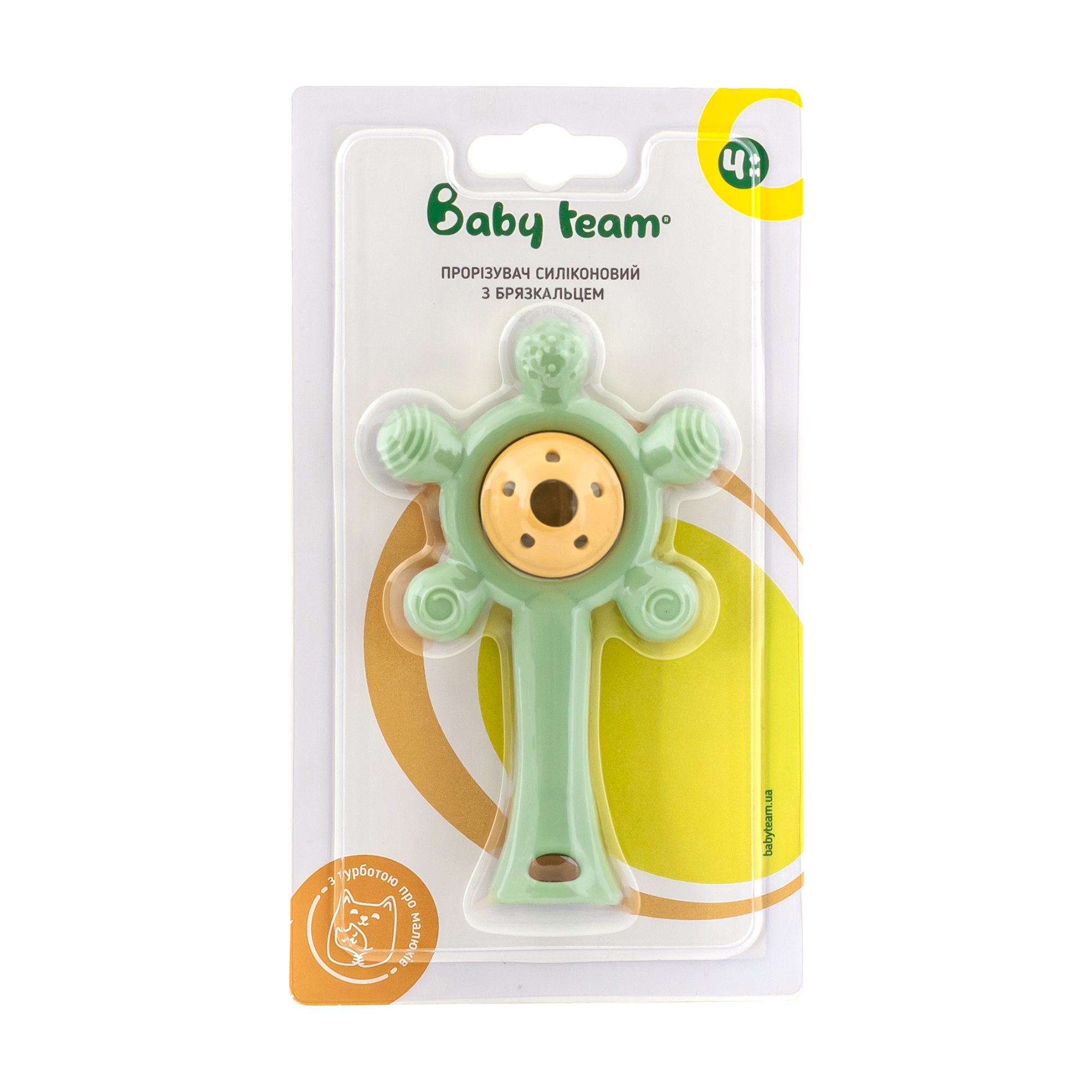 Прорізувач Baby Team силіконовий, з брязкальцем, від 4 місяців (4039)
Прорізувач Baby Team силіконовий, з брязкальцем, від 4 місяців (4039)